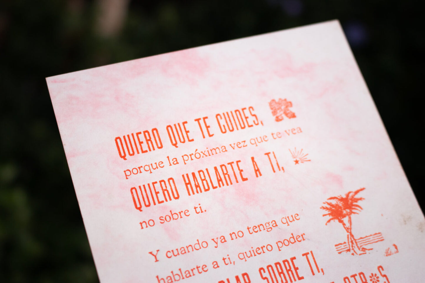 Quiero que te cuides