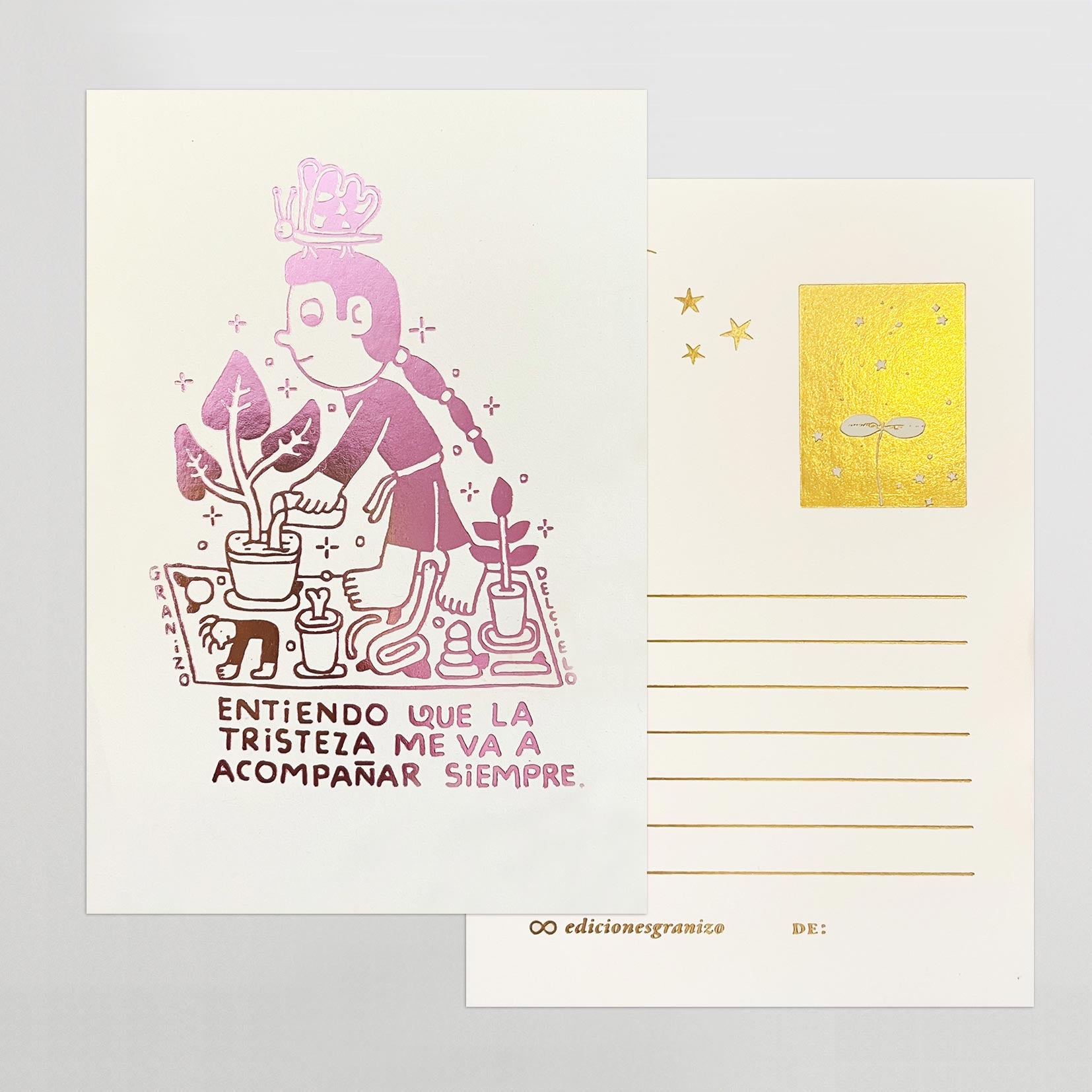 Postal «Entiendo que la tristeza me va a acompañar siempre»