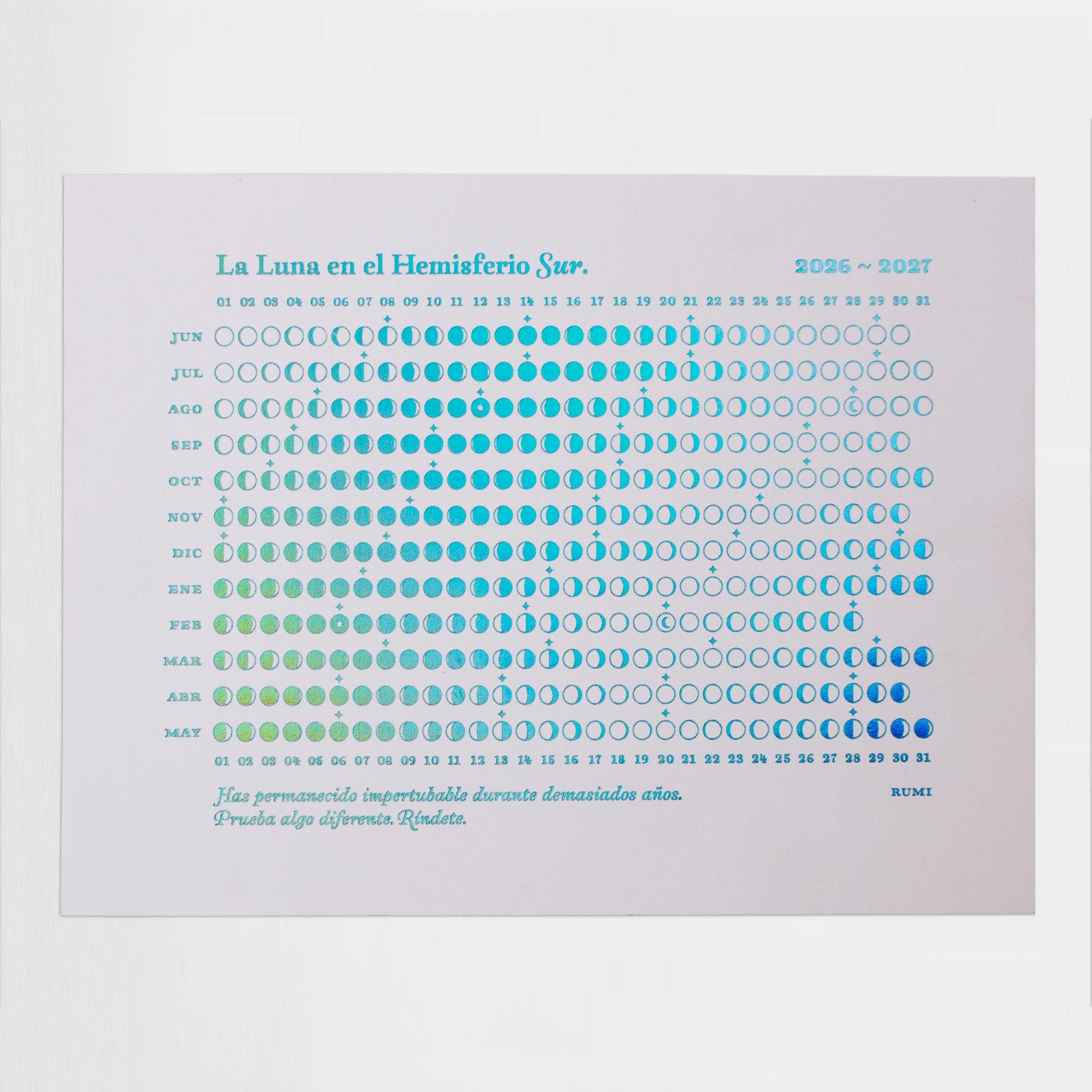 «La luna en el Hemisferio Sur 2026 ~ 2027» Hot stamping